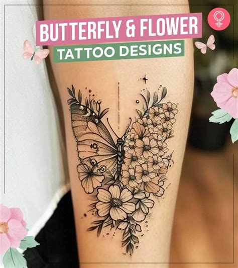 Butterfly And Flower Tattoo: 85 Stunning Designs & Meanings