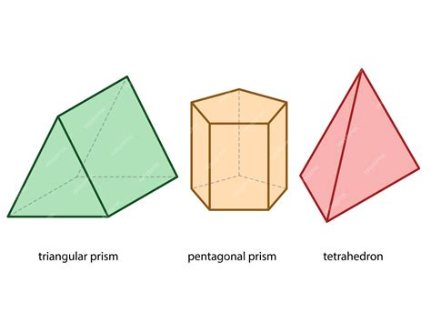 Premium Vector | Geometric shapes - pentagonal prism - triangular prism ...