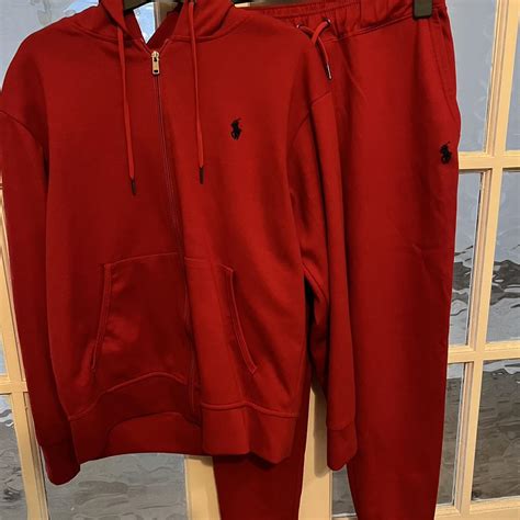 Red, Polo tracksuit - Depop
