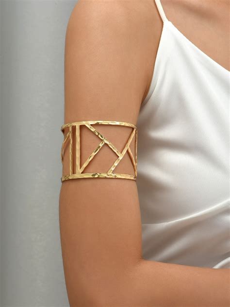 Geo Decor Arm Cuff | Arm cuff jewelry, Gold arm cuff, Cuff jewelry