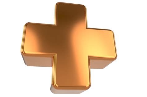 Golden 3d Plus Sign on png background 13775752 PNG