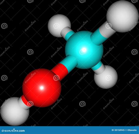 Methanol Molecular Structure Isolated on Black Stock Illustration ...