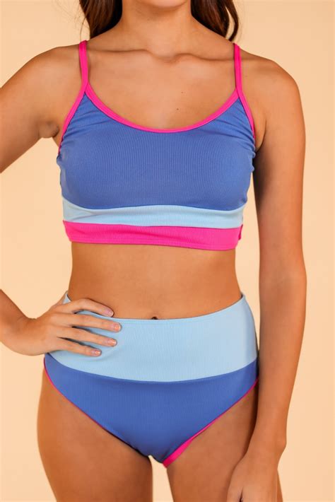 The Lala Blue Color-Block Swim Set – Grace+Emma
