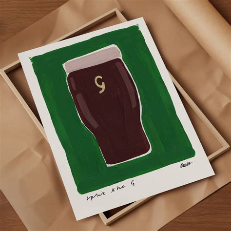 'Split The G' Guinness Hand Painted Art Print By Natalie Cass Art