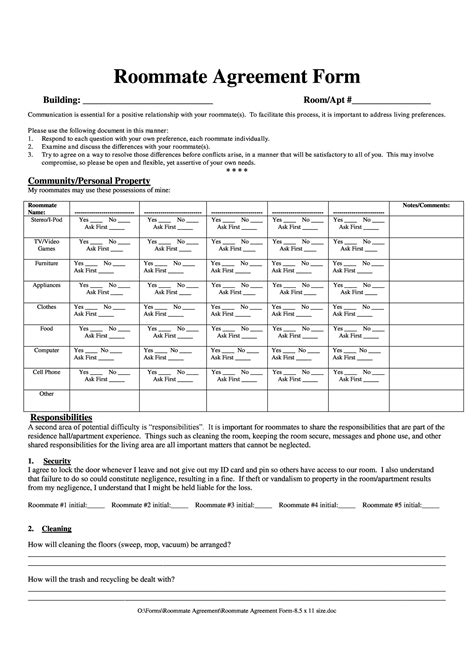 40+ Free Roommate Agreement Templates & Forms (Word, PDF)