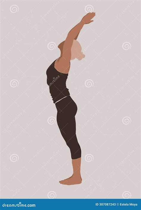 Mountain Pose Tadasana Yoga Pose Woman Educational Illustrations Stock Image - Illustration of ...