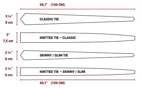 Size guide for ties | Tieroom