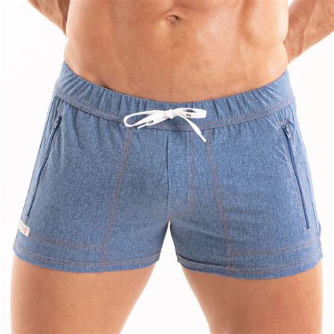 Denim Zipped Swim Short - Swim Shorts with Pockets for Men | TOF Paris ...