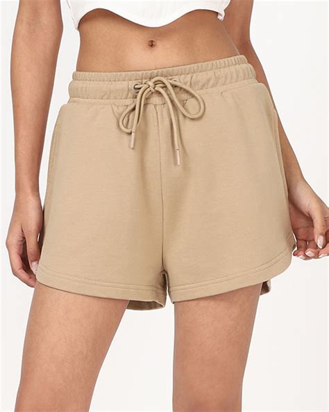 Buy Women's Taupe Brown Shorts Online at Bewakoof