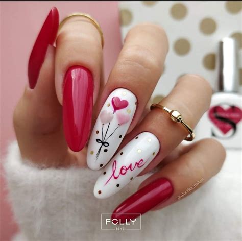 Pin on WALENTYNKI | Valentine's day nails, Valentines nail art designs ...