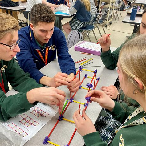 Hands-on bridge-building lesson in Physics class | Lincoln Pius X ...