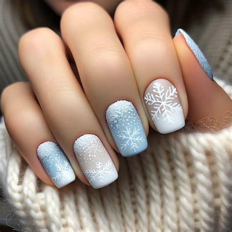 23 Snowflake Pattern On Nails 2025 Winter Elegance