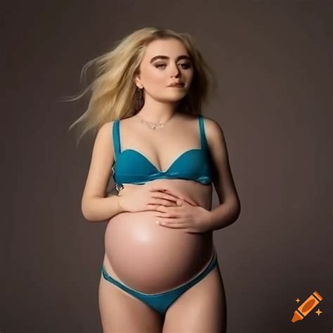 Maternity photoshoot of sabrina carpenter in bikini on Craiyon
