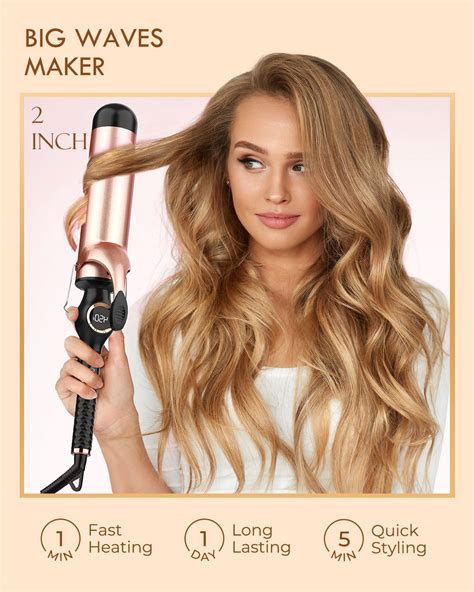 Snapklik.com : Large Curling Iron 2 Inch, Ceramic Long Barrel Hair ...