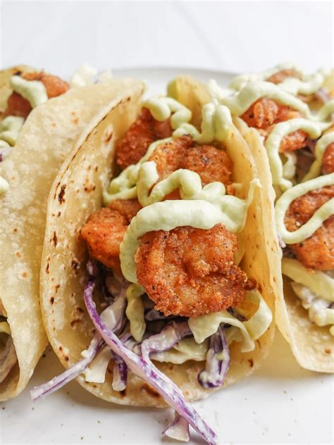 Crispy Shrimp Tacos With Avocado Lime Slaw - Recipe Binge