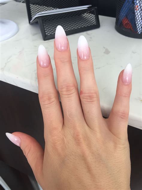 French ombré almond shaped | Faded nails, French fade nails, Almond ...