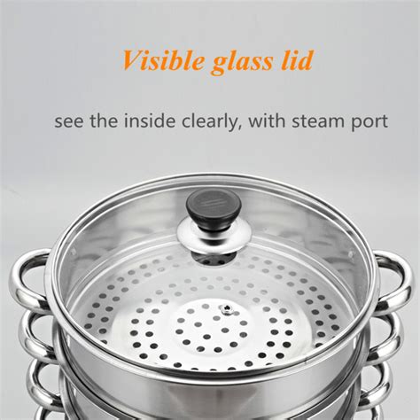 30cm 5 tier stainless steel steamer saucepan pot induction compatible ...