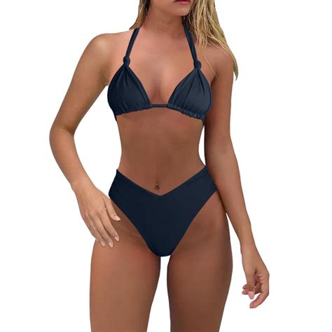 Dorinao Women With Breast Pad Without Bracket Solid Color Bikini With ...