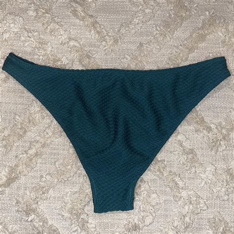 Shade & Shore emerald green textured 2 piece bikini... - Depop