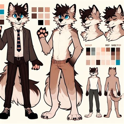 Draw furry reference oc ref sheet as a feral vtuber anthro ref sheet ...