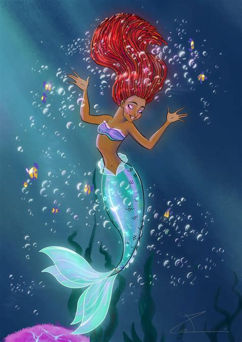 I drew Halle Bailey as Ariel in the new little mermaid reboot 🧜🏽‍♀️ can ...