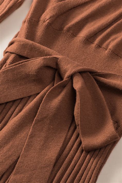 The Rowan | Ribbed Pleated Sweater Wrap Dress | Jane.com