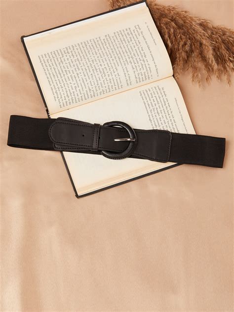 Women Solid Black Synthetic Leather Slim Fit Regular Belt - Berrylush