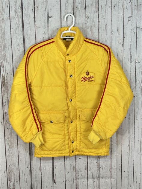 Vintage 80s Swingster Strohs Beer Nylon Puffer Coat J… - Gem