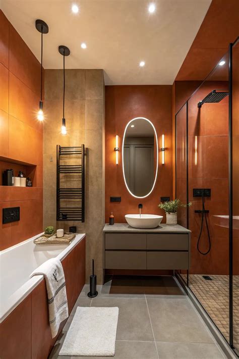 19+ Stylish Burnt Orange Bathroom Ideas