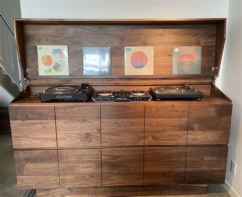 DJ Booth Cabinet with Built-In Bar