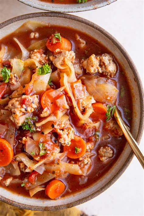 Crock Pot Sausage and Cabbage Soup - The Roasted Root