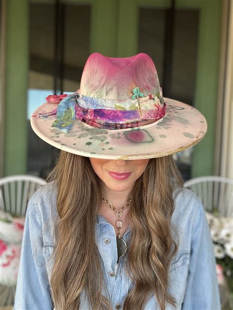 ‘No 233 Hand Painted Designer Hat’ by Dionne Woods • The Turquoise Iris