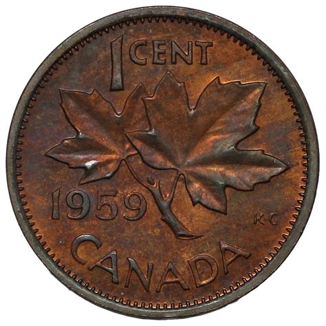 Canada 1959 1 Cent Elizabeth II KM# 49 World Bronze Coin - Imperial ...