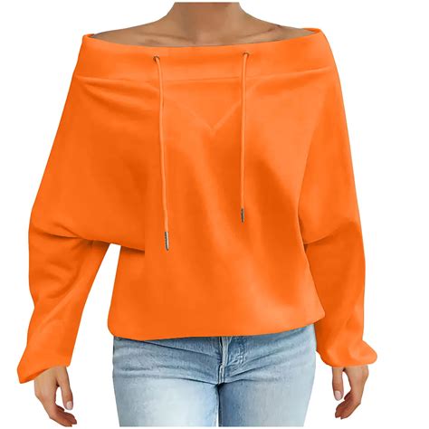 Brglopf Womens Off the Shoulder Sweatshirts Plus Size Oversized Long ...