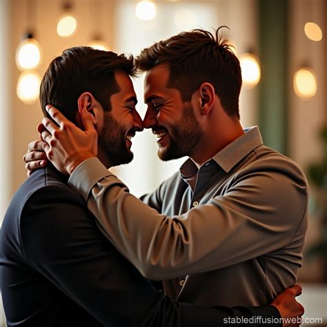 Two Men Kissing | Stable Diffusion Online