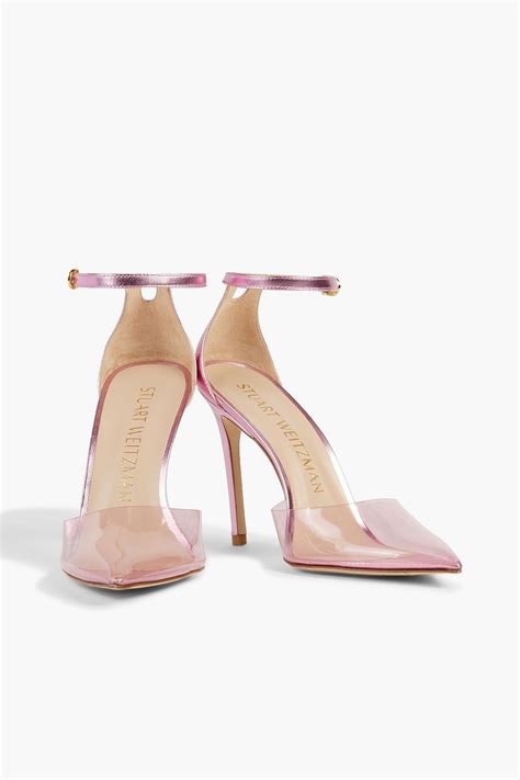 STUART WEITZMAN Stuart 100 metallic leather and PVC pumps | THE OUTNET