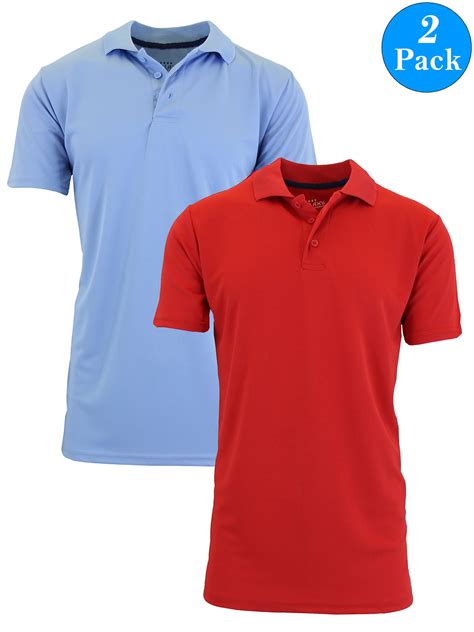 Men's Dry Slim Fit Moisture-Wicking Polo Shirt (2-Pack) - Walmart.com