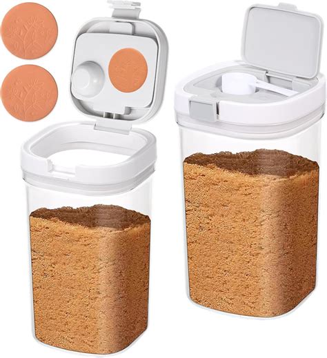 Amazon.com | DANHMAO 2 Pack 2 Quart Brown Sugar Container Airtight ...