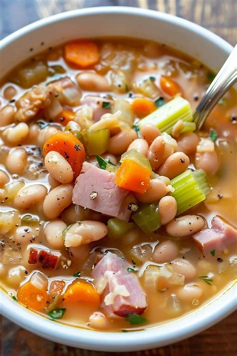 Old-Fashioned Ham and Bean Soup | Recipe | Bean soup recipes, Homemade ...