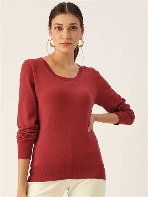 Buy Madame Women Red Pullover - Sweaters for Women 15958016 | Myntra