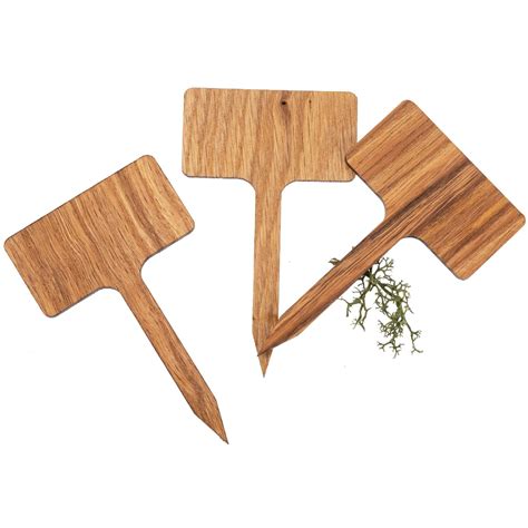 Blumenstecker aus Eiche geölt - Pflanzenstecker 10 x 6 x 0,3 cm, 0,71