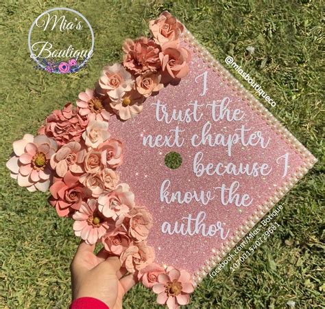 Pink Floral Grad Cap/ Floral Graduation Cap Topper/ Graduation Cap ...