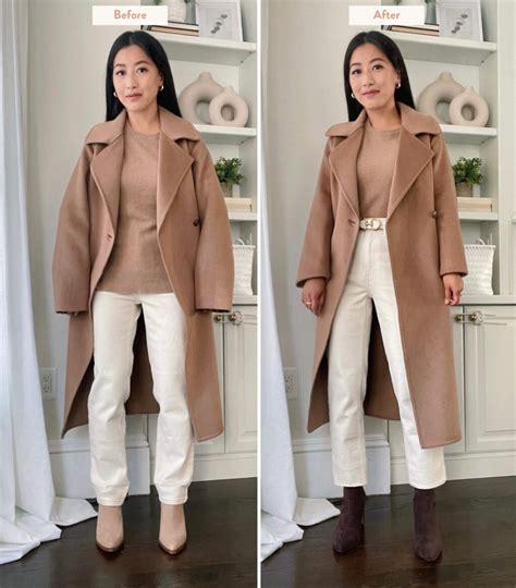 How to style a petite camel oversized wool coat