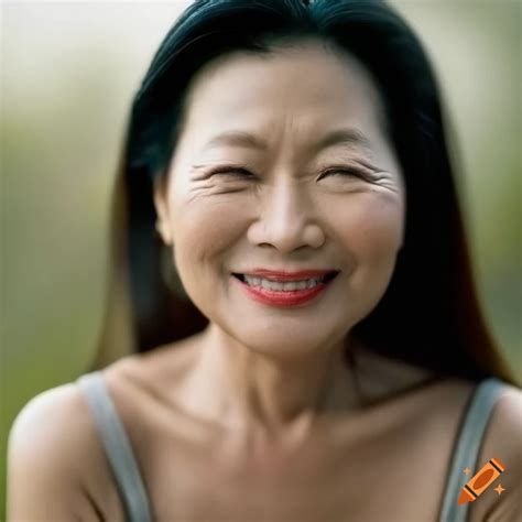 Portrait of an elegant mature Asian woman with a warm smile on Craiyon