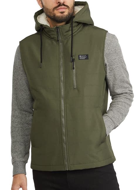 Men's Hooded Vest Sherpa Lined Quilted | Mens hooded vest, Mens hooded ...