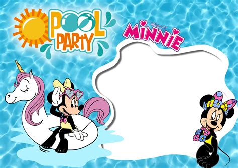Moldura Pool Party da Minnie PNG - Imagem Legal