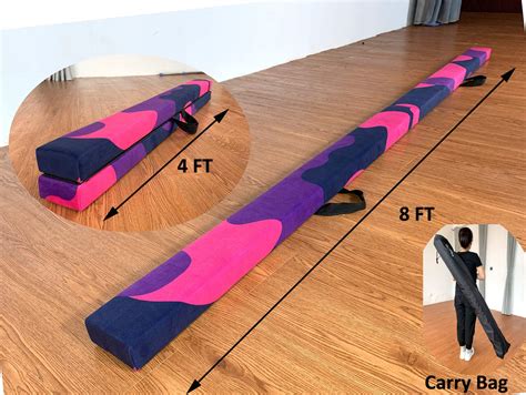 Marfula 8 Ft Gymnastic Balance Beam Wood Folding Balance Beam ...