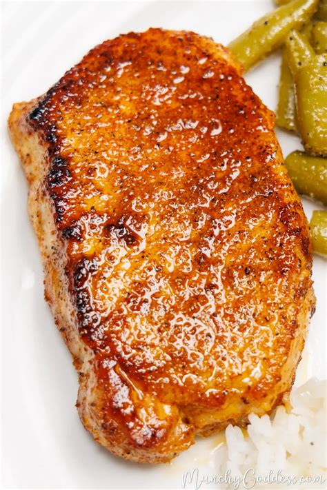 Easy and Juicy Thin Cut Pork Chops Recipe (no breading) | Munchy Goddess