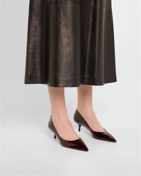 Stuart Weitzman Stuart Power Tortoise Leather Pumps | Neiman Marcus