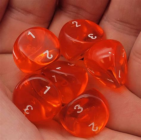 D3 Dice, Translucent 3-Sided Dice, 6 Pieces - Choose your — Pippd